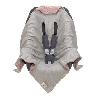 Lässig Einschlagdecke Baby Bio Baumwolle, Dusky Pink Rückansicht