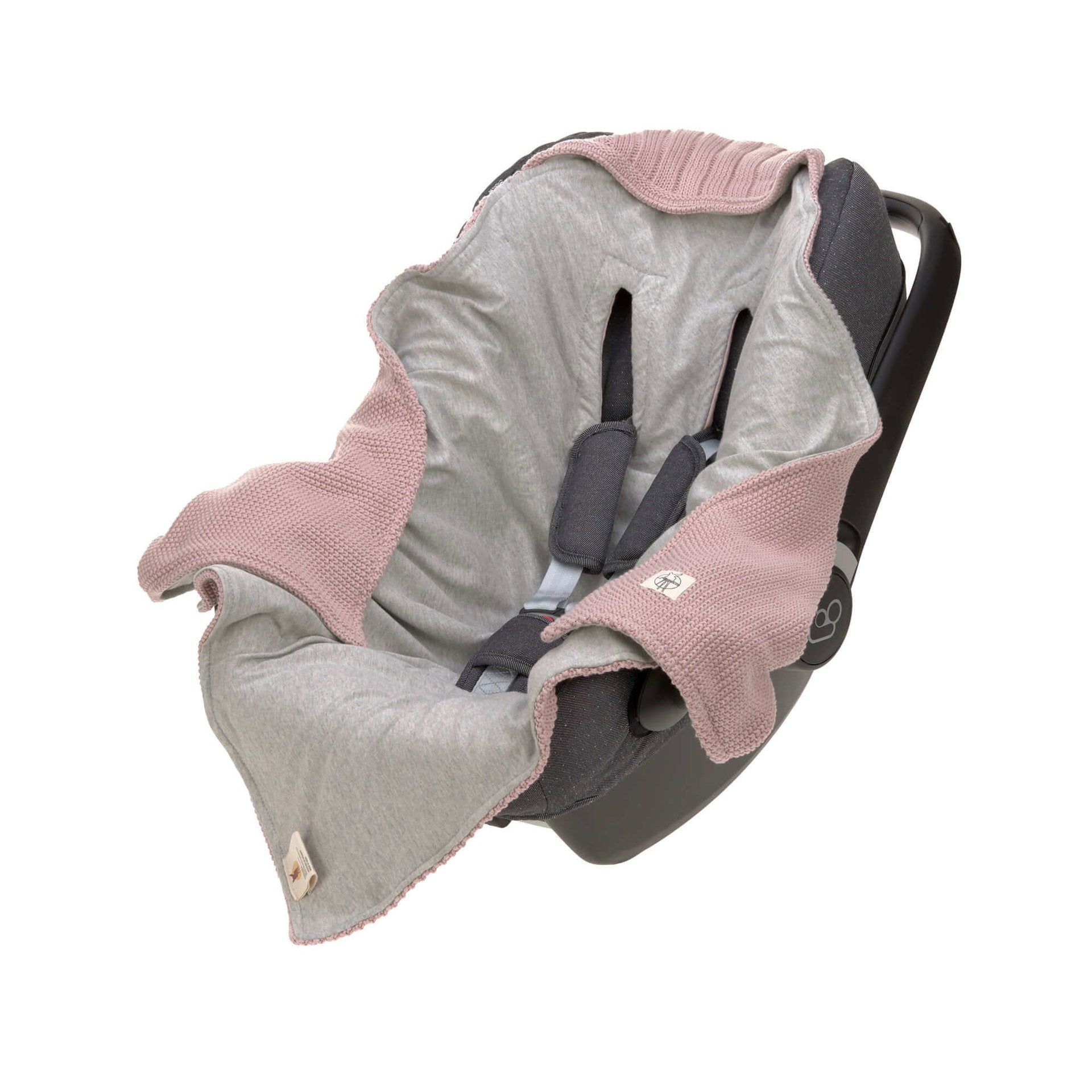 Lässig Einschlagdecke Baby Bio Baumwolle, Dusky Pink Lifestyle Bild