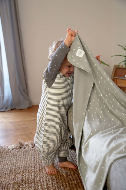 Lässig Babydecke Bio Baumwolle, Speckles Oliv Seitenansicht