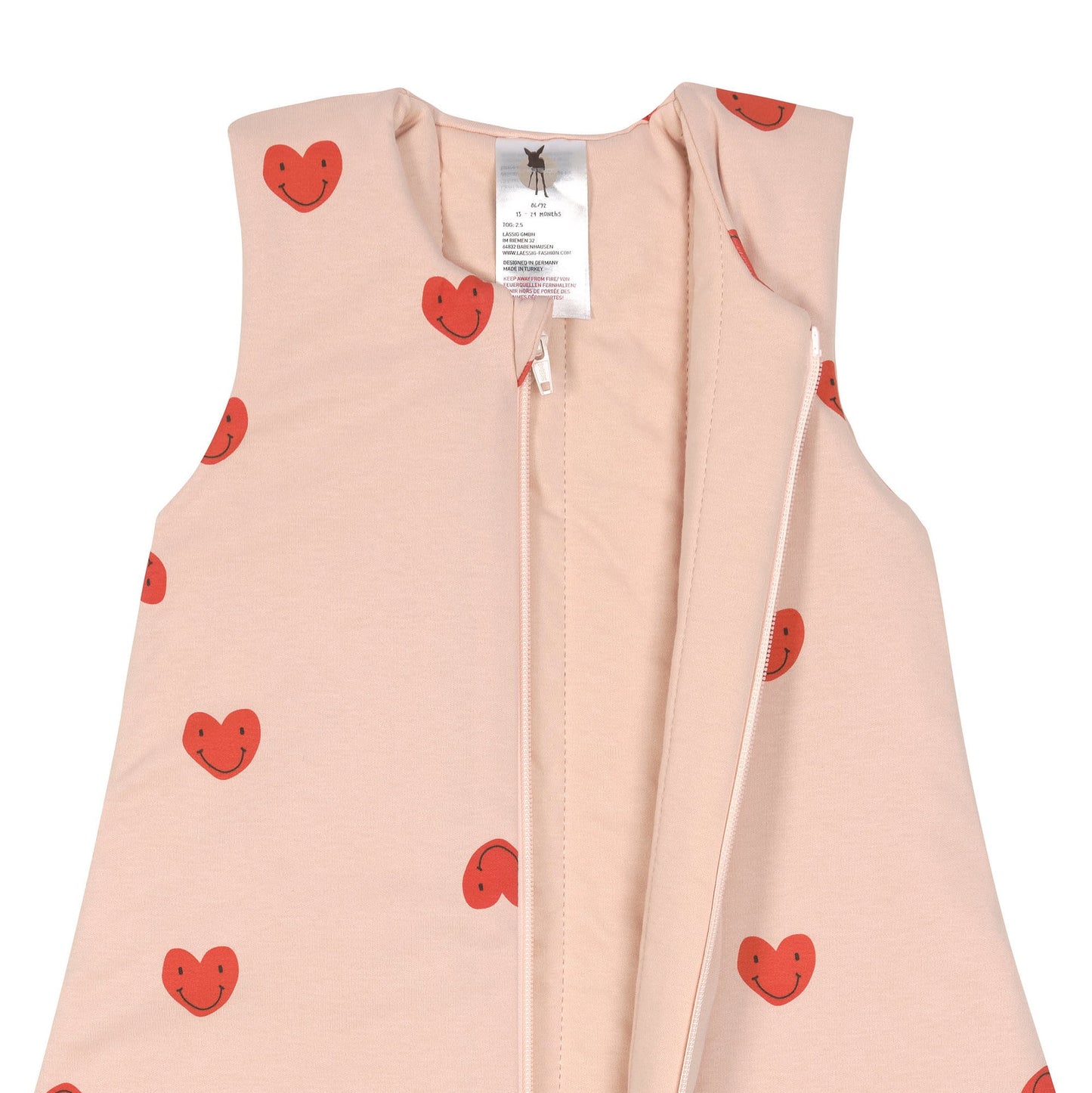 Lässig Babyschlafsack 2,5 TOG Herz, Rosa Detail Bild