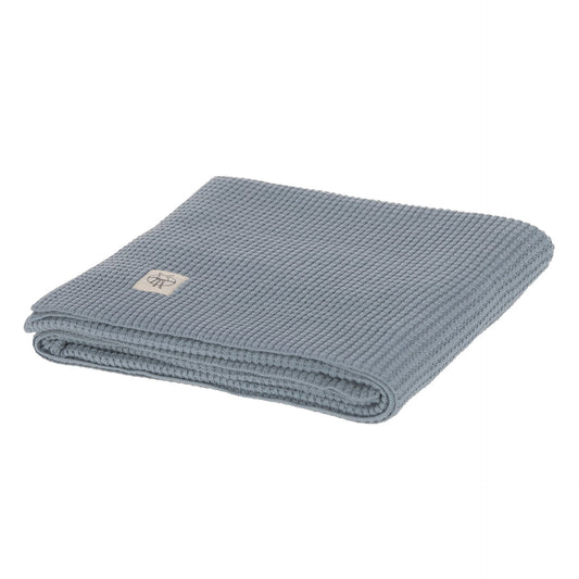 Lässig Babydecke Bio Baumwolle, Nubs, Blau Detailansicht