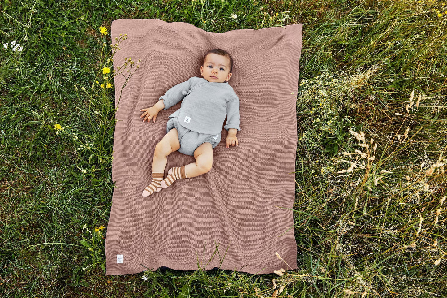 Lässig Babydecke Bio Baumwolle, Frizzy Rosa Rückansicht