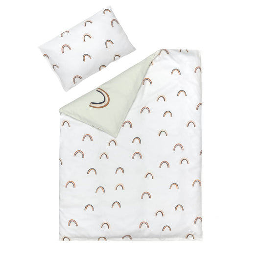 Bettwäsche Set Kinder Bio Baumwolle, Regenbogen, Grün Milky