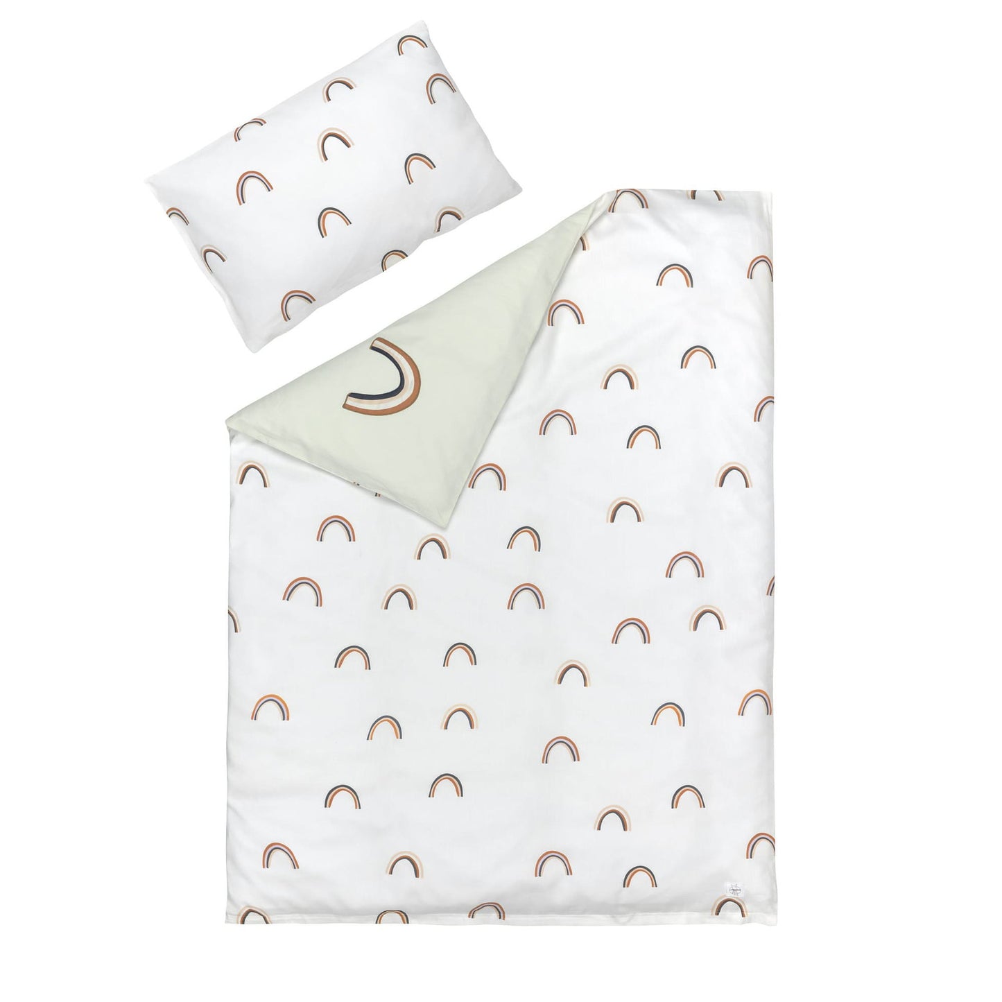 Bettwäsche Set Kinder Bio Baumwolle, Regenbogen, Grün Milky