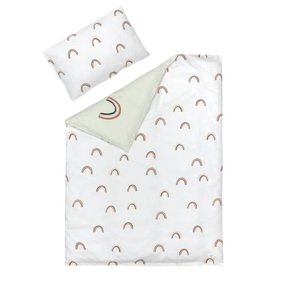 Bettwäsche Set Kinder Bio Baumwolle, Regenbogen, Grün Milky