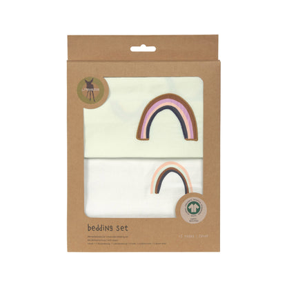 Lässig Bettwäsche Set Kinder Bio Baumwolle, Regenbogen, Grün Milky Verpackung