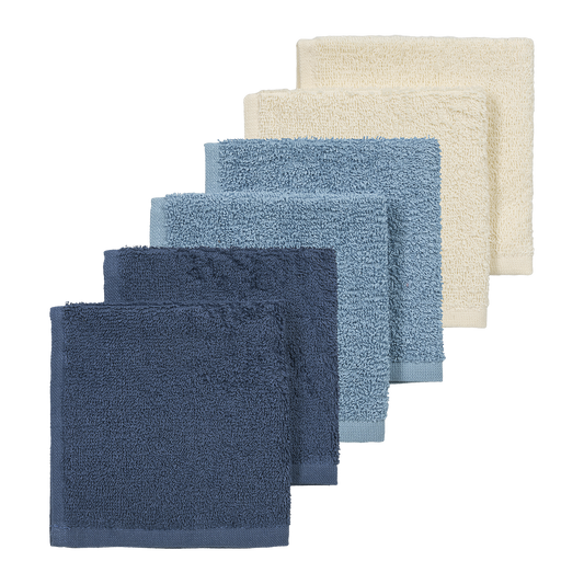 Meyco Spucktücher frottee Natural/jeans blue/indigo Studio