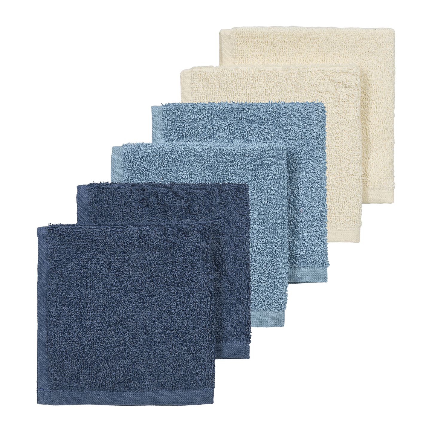 Meyco Spucktücher frottee Natural/jeans blue/indigo Studio