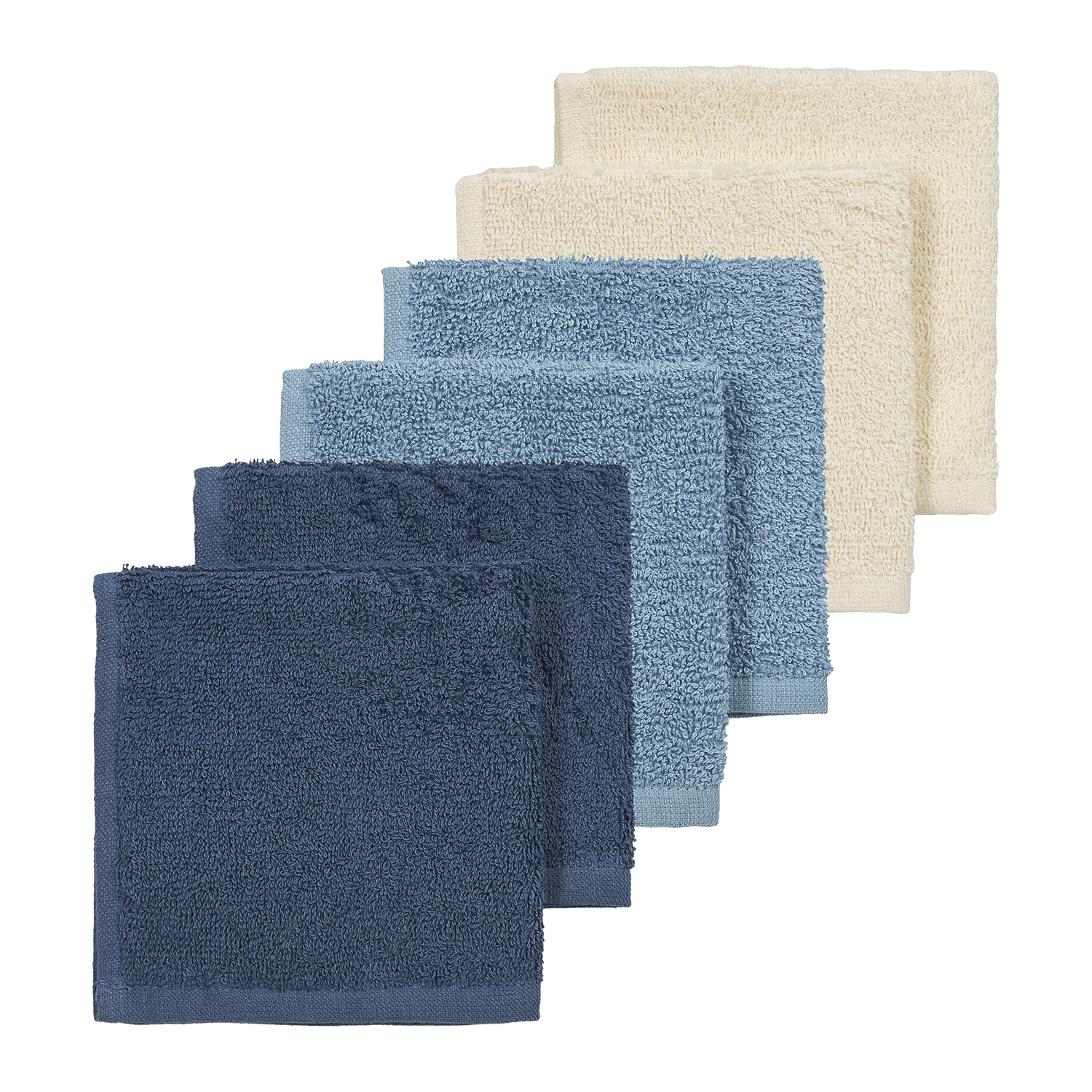 Meyco Spucktücher frottee Natural/jeans blue/indigo Studio