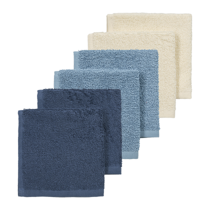 Meyco Spucktücher frottee Natural/jeans blue/indigo