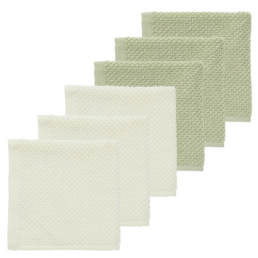 Meyco Spucktücher frottee Popcorn Natural/Soft Olive Studio
