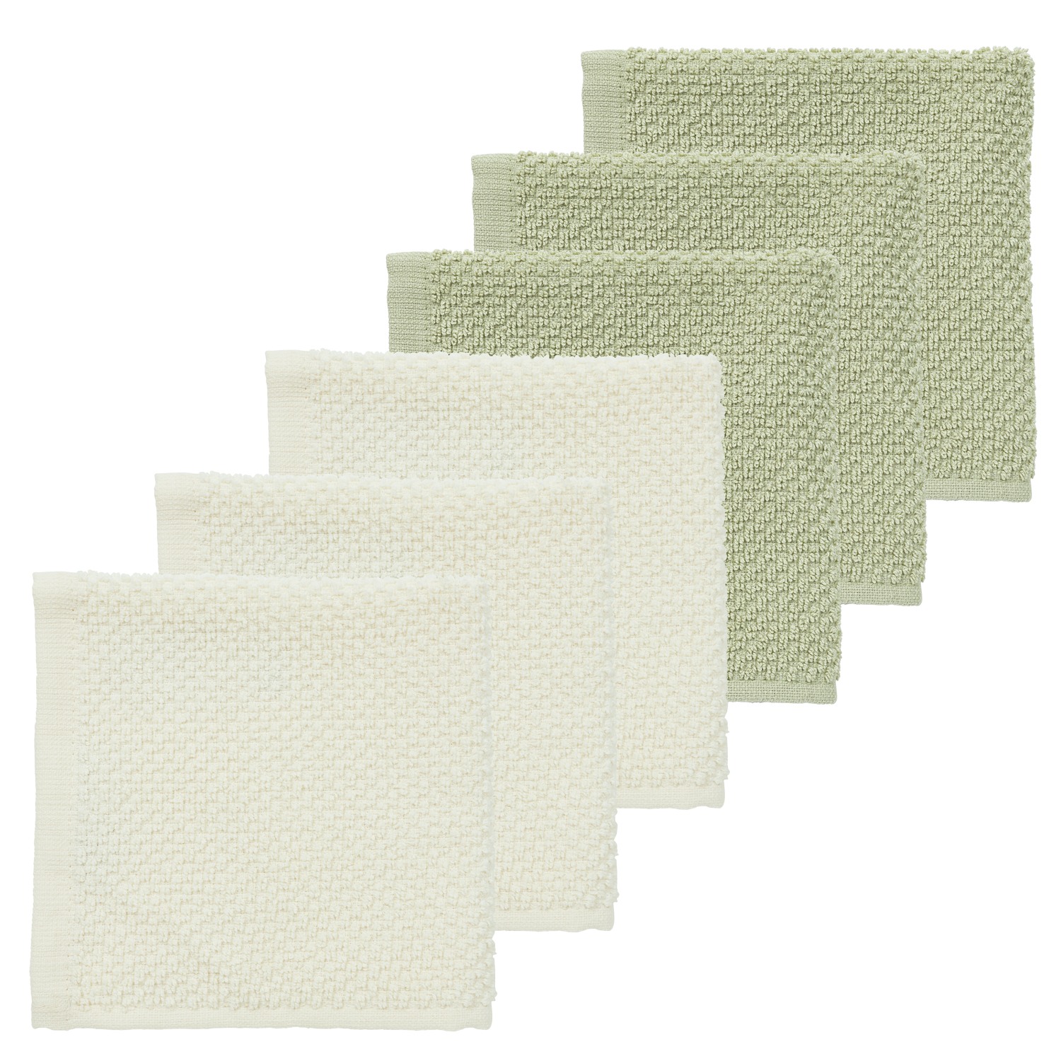 Meyco Spucktücher frottee Popcorn Natural/Soft Olive Studio