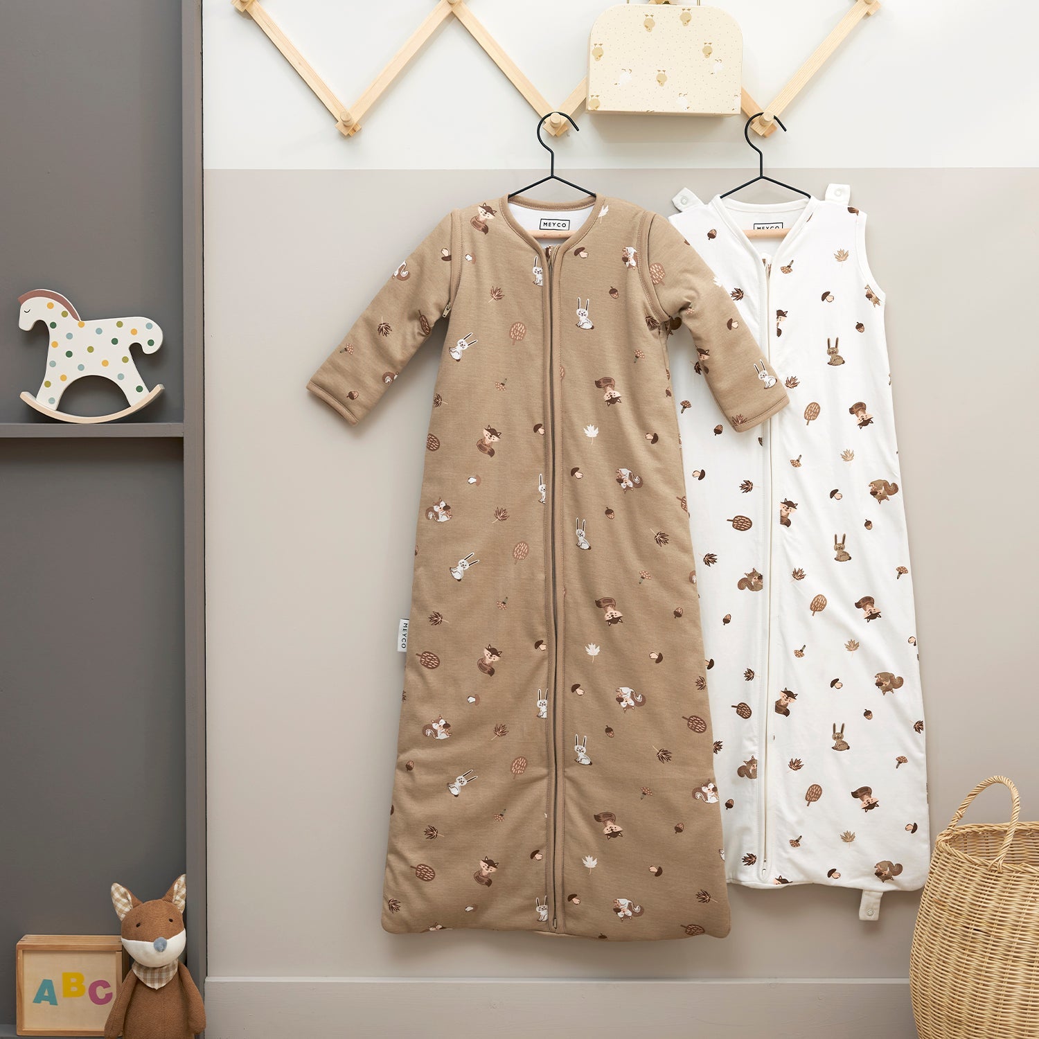 Meyco Ganzjahresschlafsack interlock jersey Forest Animals Sand
