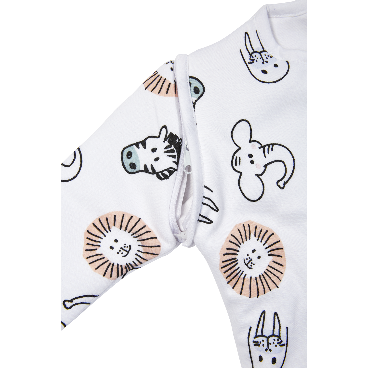 Meyco Schlafsack mit abnehmbaren Ärmeln interlock jersey Animal Multicolour