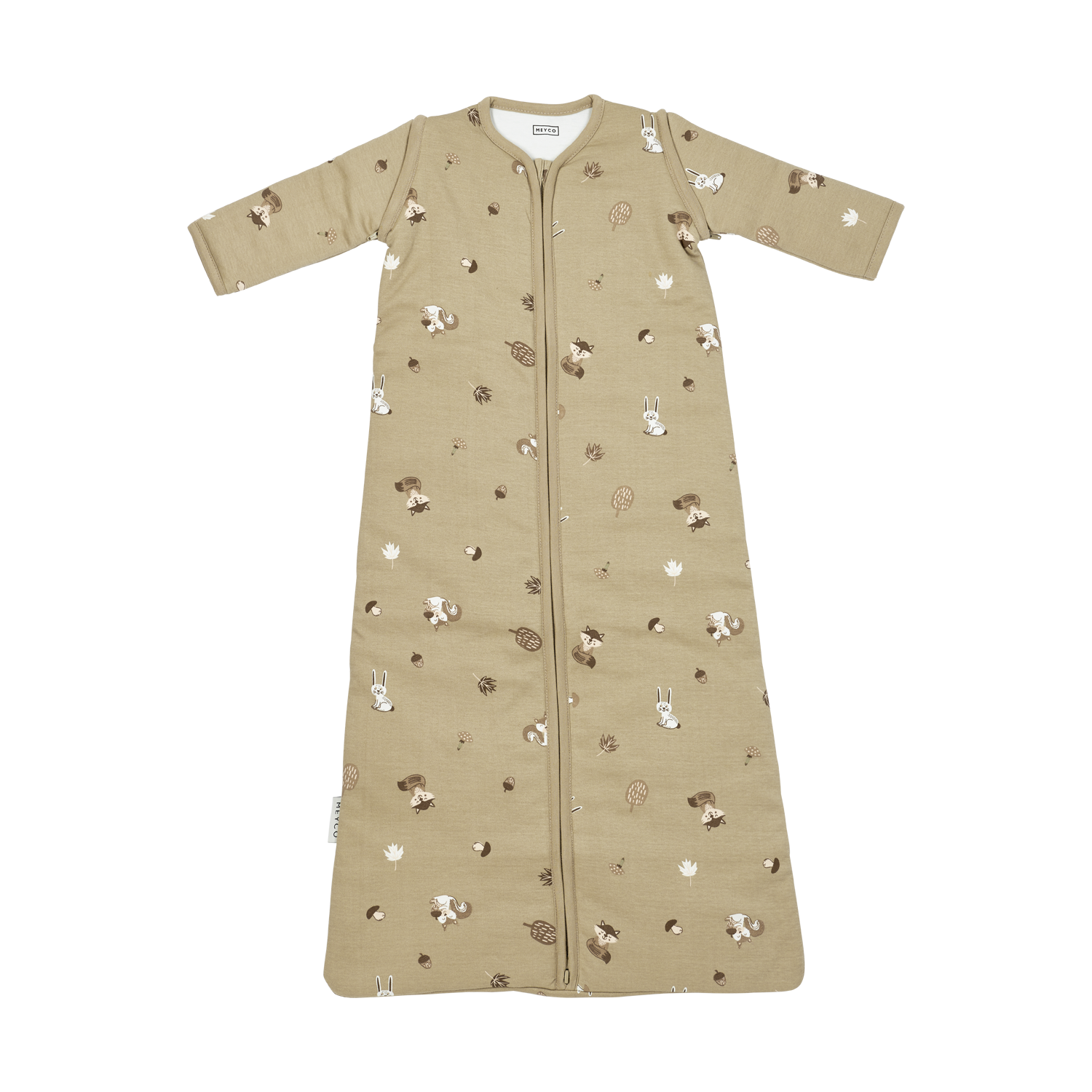 Meyco Schlafsack mit abnehmbaren Ärmeln interlock jersey Forest Animals Sand Studio