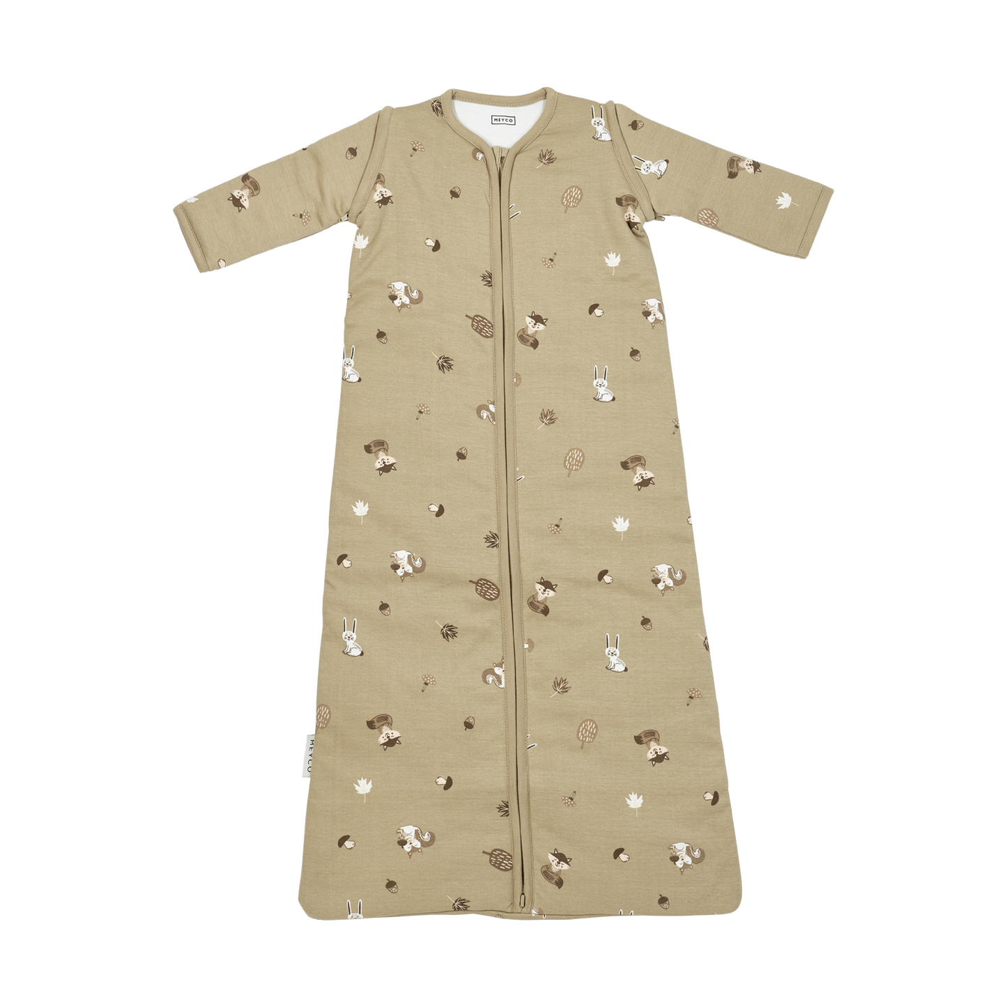 Meyco Schlafsack mit abnehmbaren Ärmeln interlock jersey Forest Animals Sand Studio
