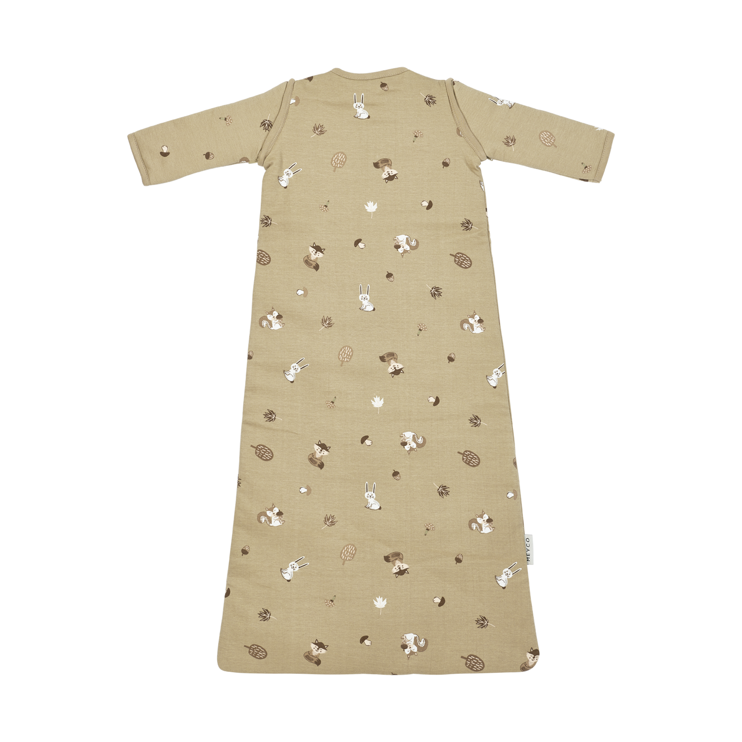 Meyco Schlafsack mit abnehmbaren Ärmeln interlock jersey Forest Animals Sand