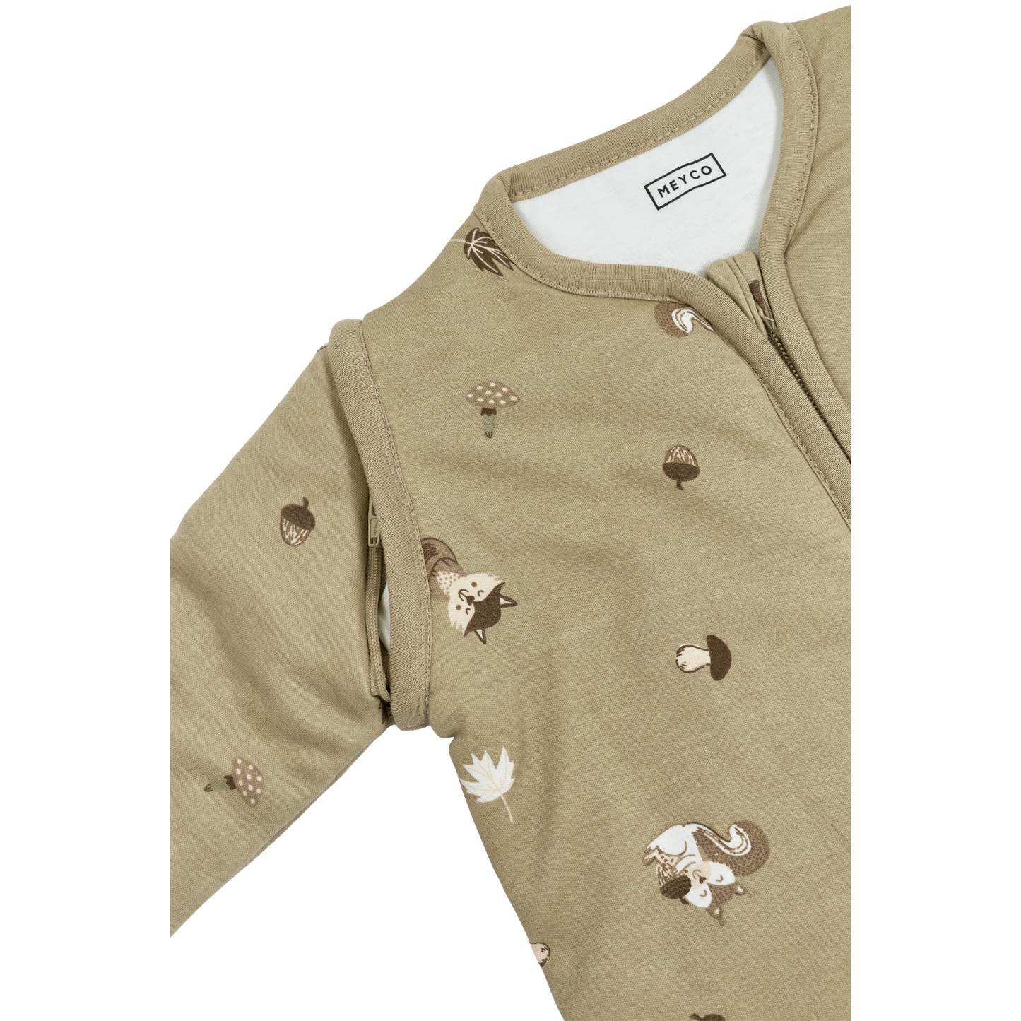 Meyco Schlafsack mit abnehmbaren Ärmeln interlock jersey Forest Animals Sand