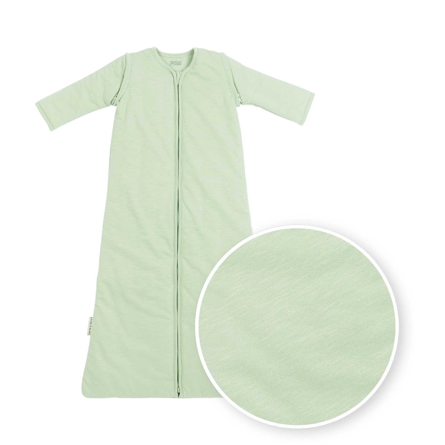 Meyco Schlafsack mit abnehmbaren Ärmeln interlock jersey Slub Soft Green Studio