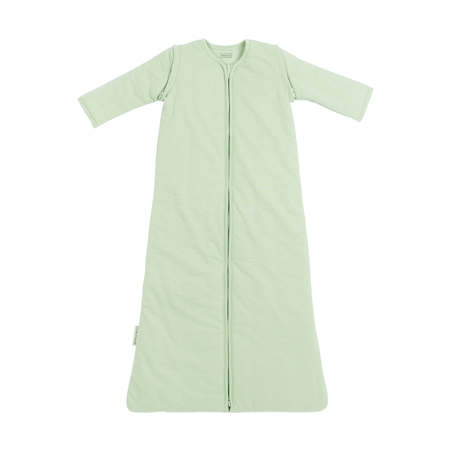 Meyco Schlafsack mit abnehmbaren Ärmeln interlock jersey Slub Soft Green
