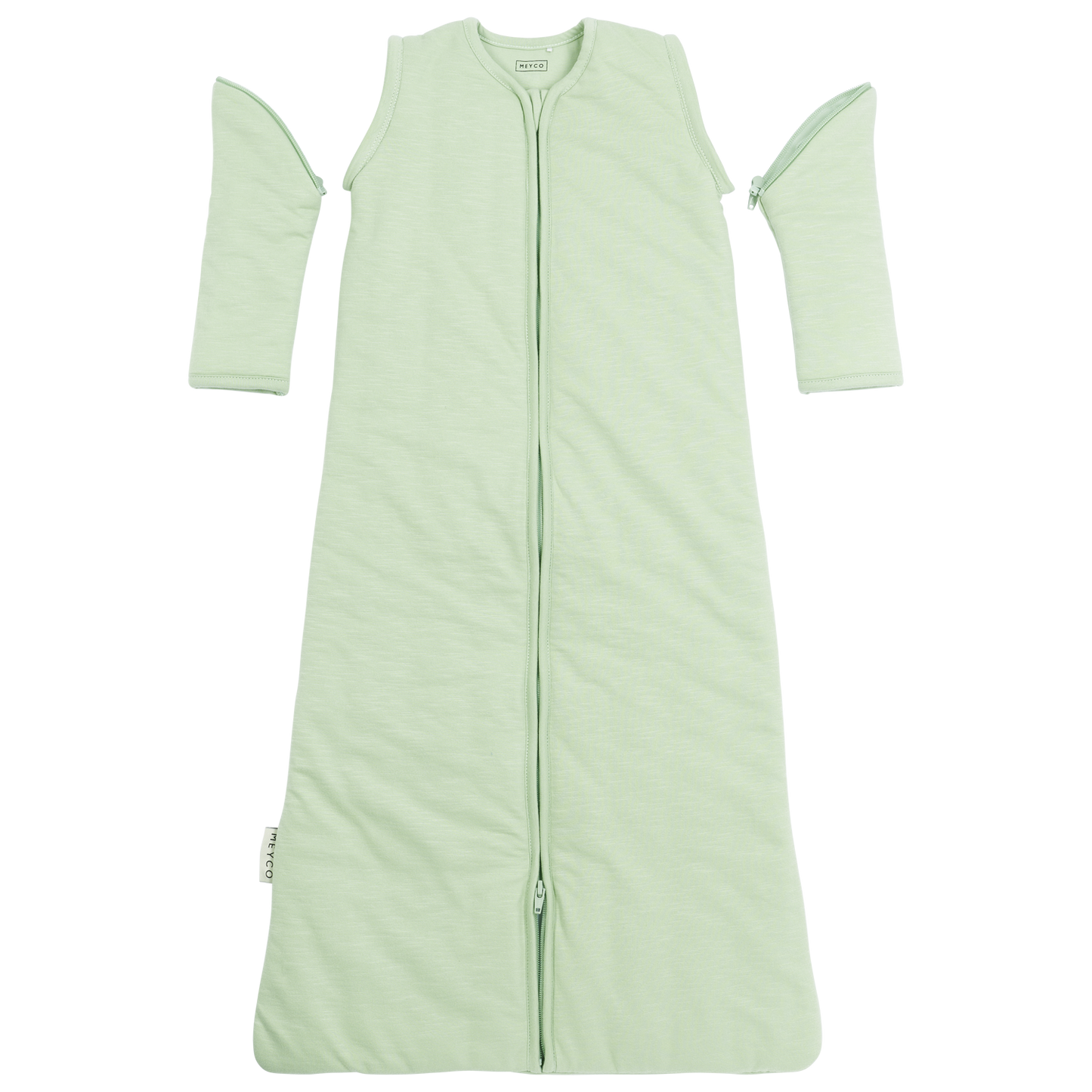 Meyco Schlafsack mit abnehmbaren Ärmeln interlock jersey Slub Soft Green
