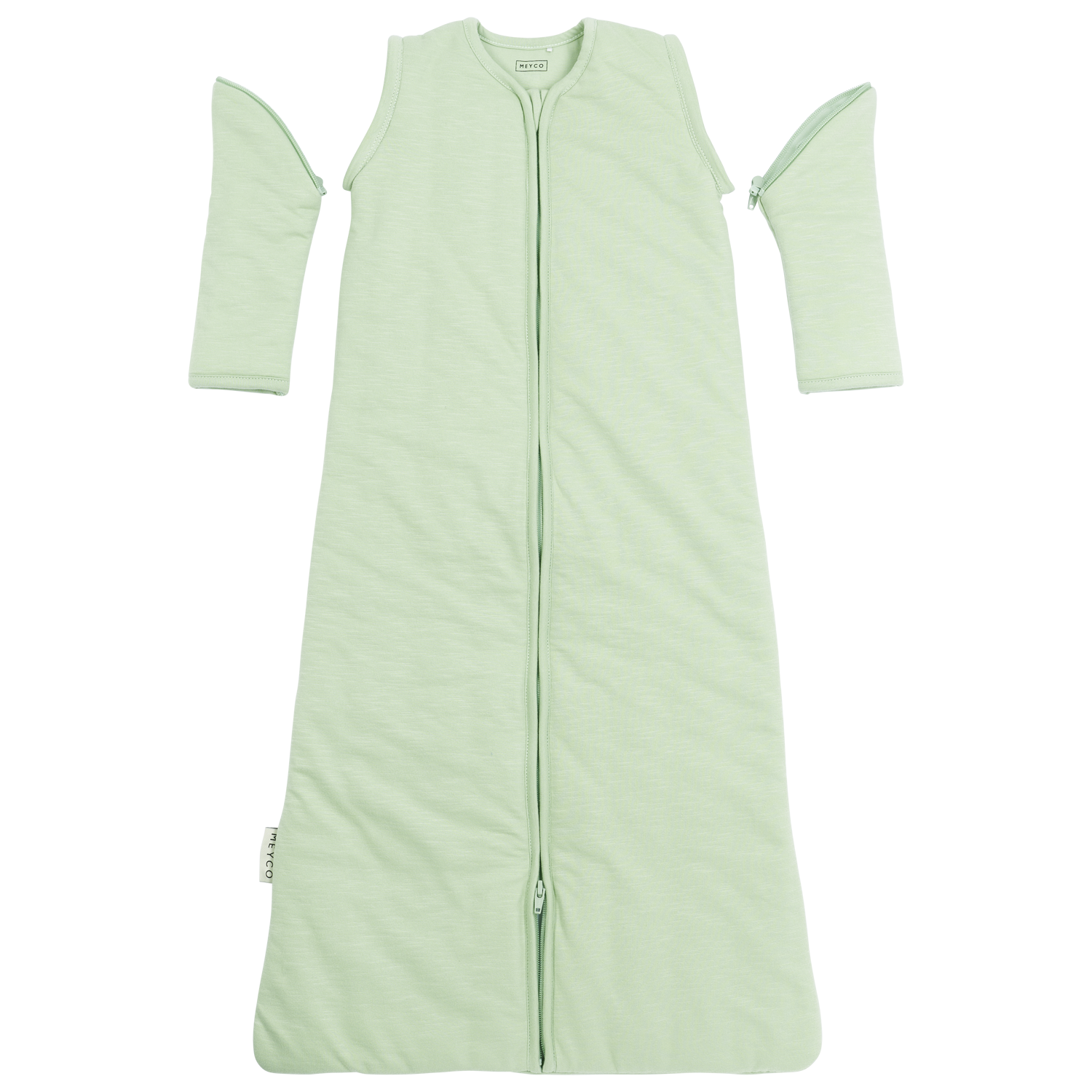 Meyco Schlafsack mit abnehmbaren Ärmeln interlock jersey Slub Soft Green