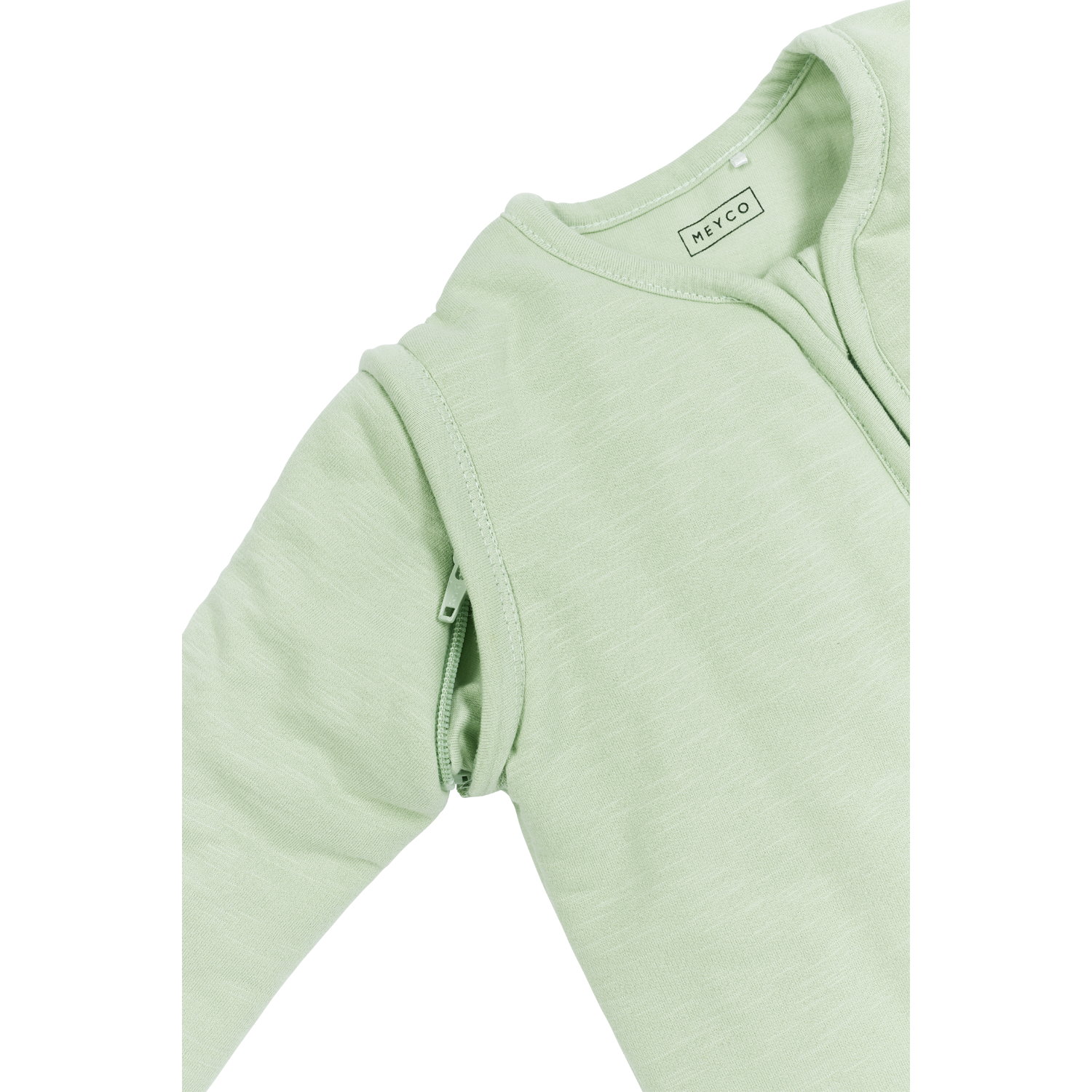 Meyco Schlafsack mit abnehmbaren Ärmeln interlock jersey Slub Soft Green