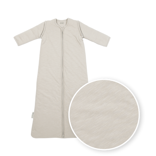 Meyco Schlafsack mit abnehmbaren Ärmeln interlock jersey Slub Greige Studio