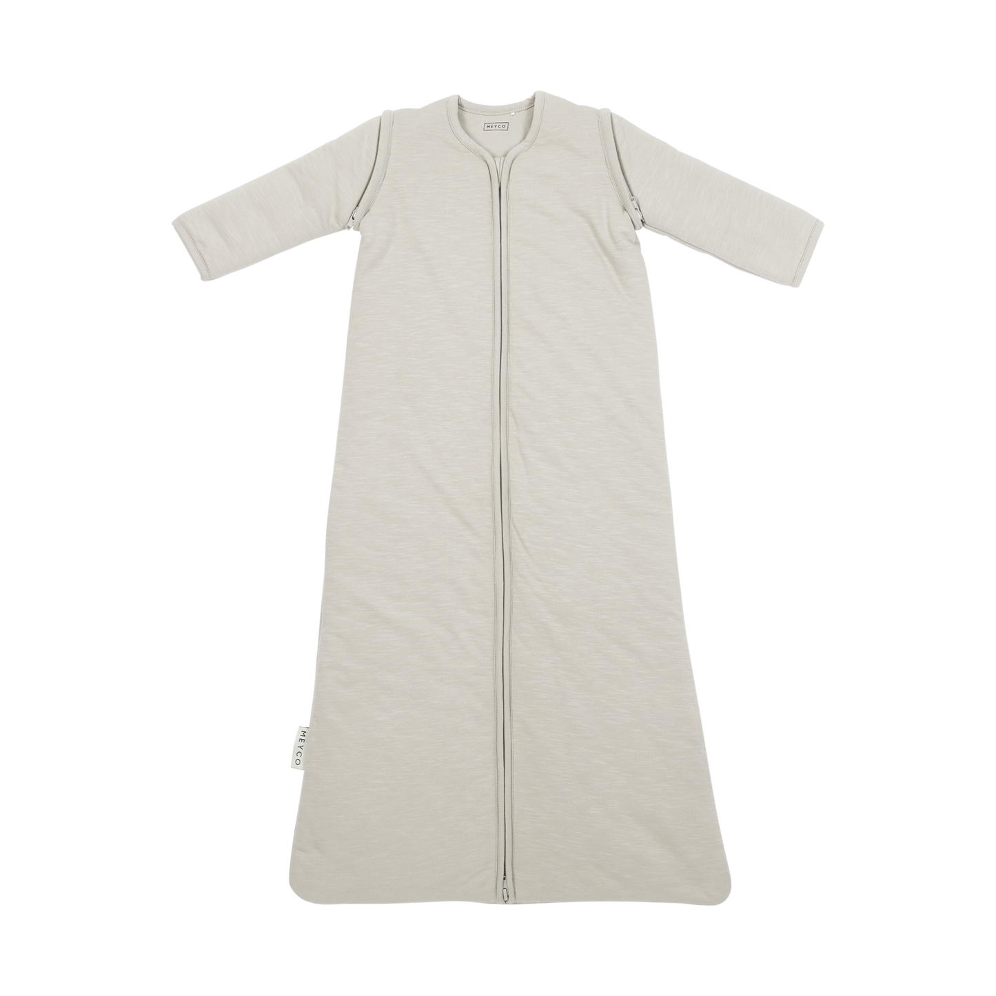 Meyco Schlafsack mit abnehmbaren Ärmeln interlock jersey Slub Greige