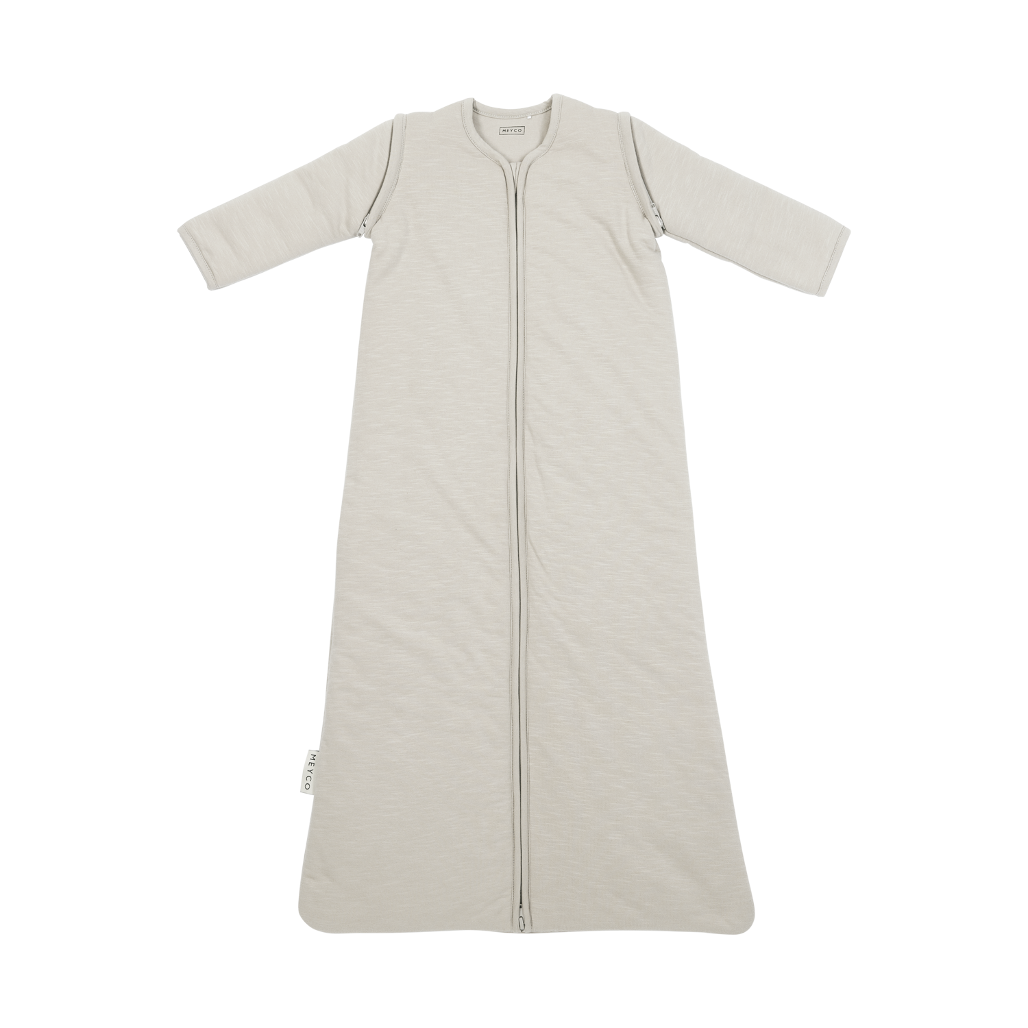 Meyco Schlafsack mit abnehmbaren Ärmeln interlock jersey Slub Greige