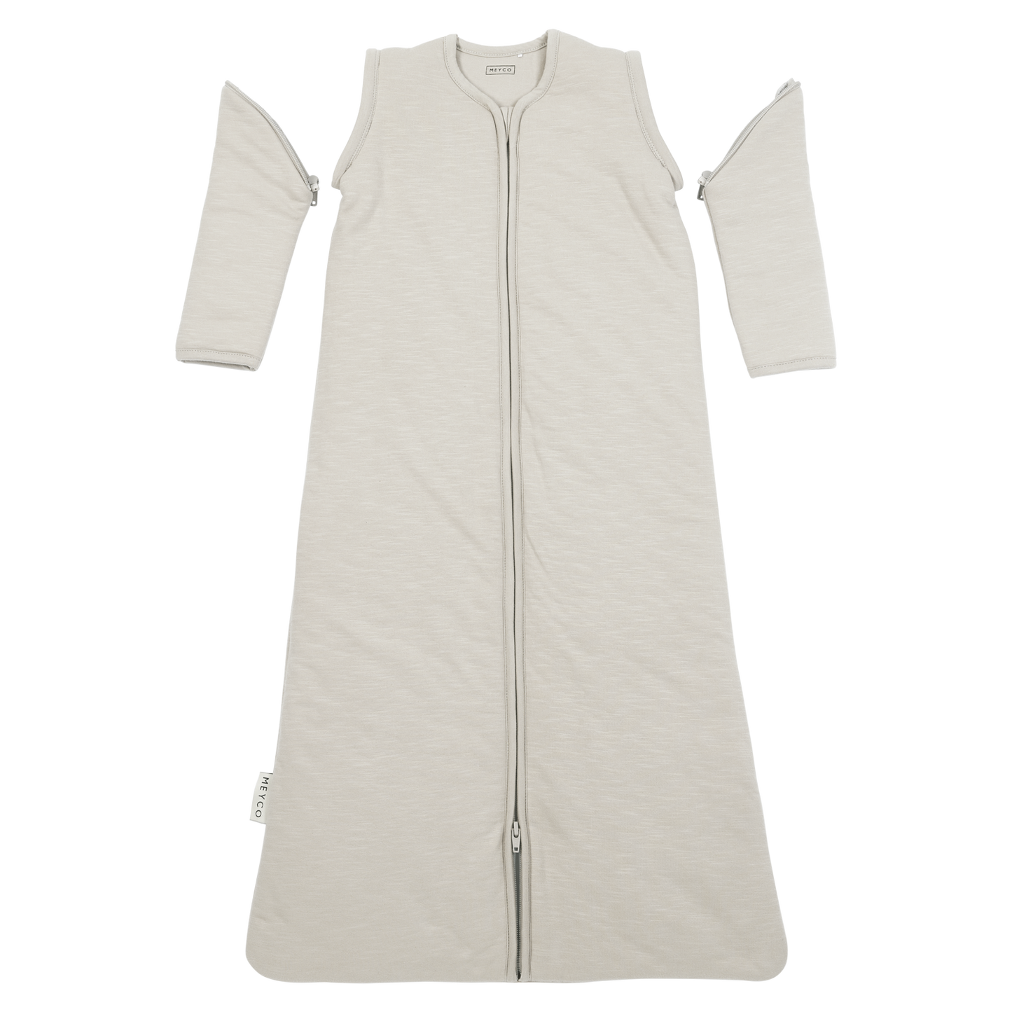 Meyco Schlafsack mit abnehmbaren Ärmeln interlock jersey Slub Greige