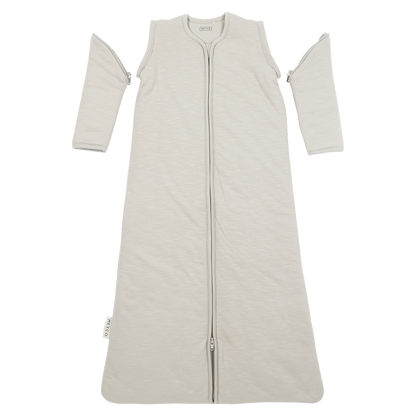 Meyco Schlafsack mit abnehmbaren Ärmeln interlock jersey Slub Greige