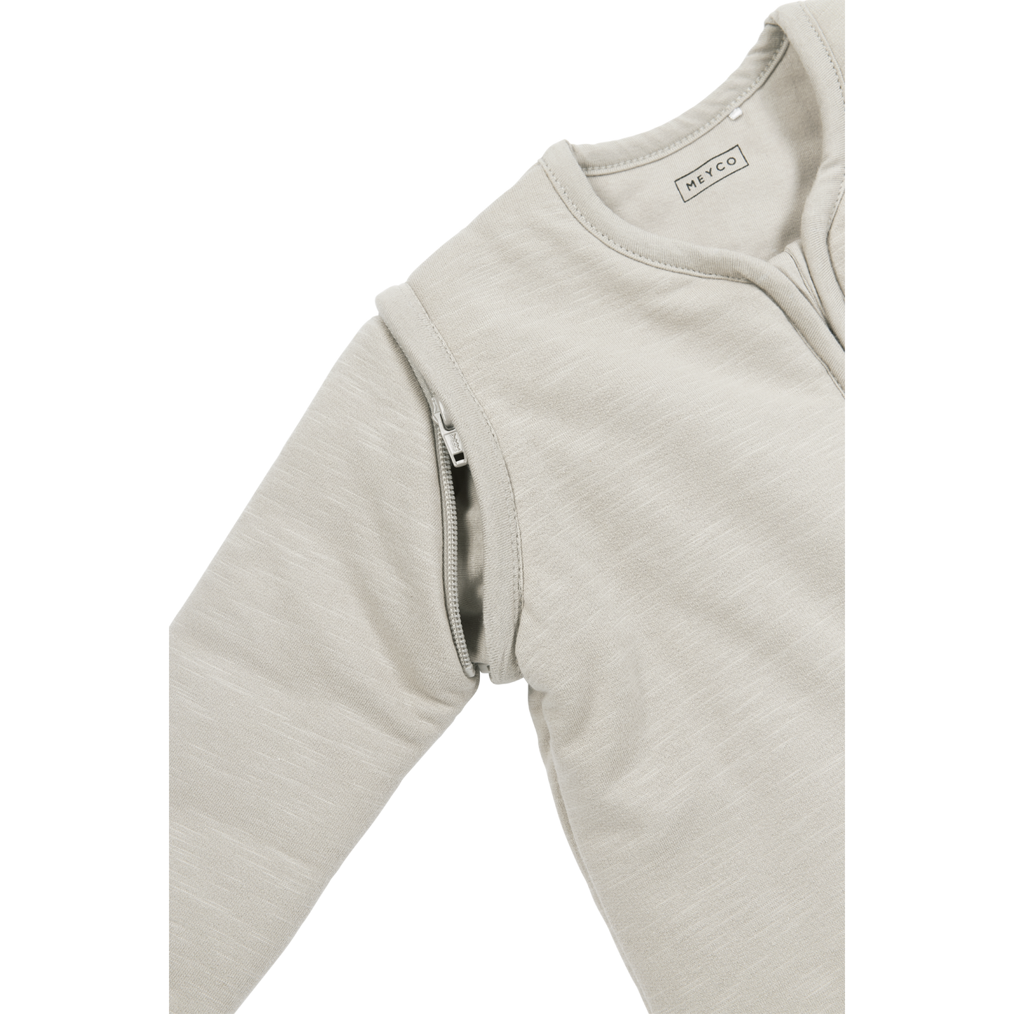 Meyco Schlafsack mit abnehmbaren Ärmeln interlock jersey Slub Greige