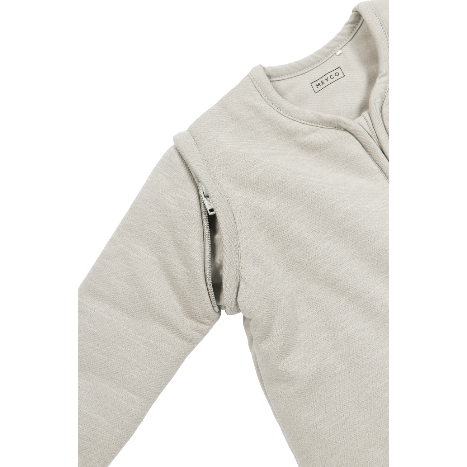 Meyco Schlafsack mit abnehmbaren Ärmeln interlock jersey Slub Greige