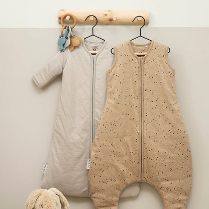 Meyco Schlafsack mit abnehmbaren Ärmeln interlock jersey Slub Greige