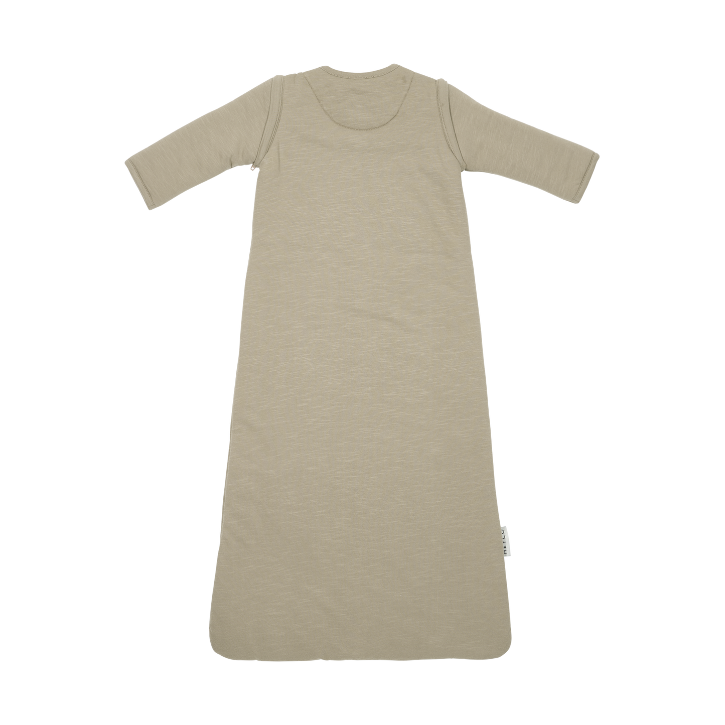 Meyco Schlafsack mit abnehmbaren Ärmeln interlock jersey Slub Smile Taupe/Offwhite