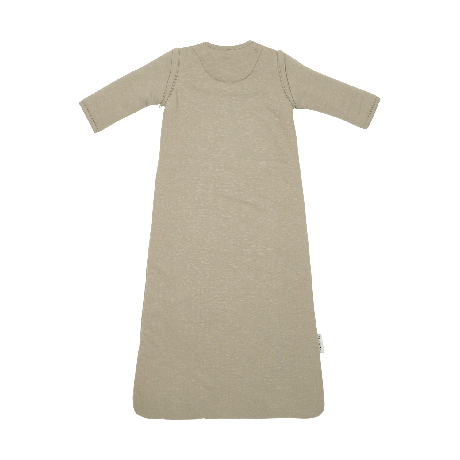 Meyco Schlafsack mit abnehmbaren Ärmeln interlock jersey Slub Smile Taupe/Offwhite