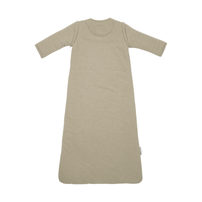 Meyco Schlafsack mit abnehmbaren Ärmeln interlock jersey Slub Smile Taupe/Offwhite