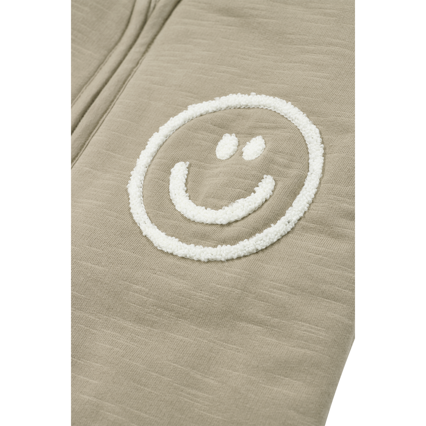 Meyco Schlafsack mit abnehmbaren Ärmeln interlock jersey Slub Smile Taupe/Offwhite