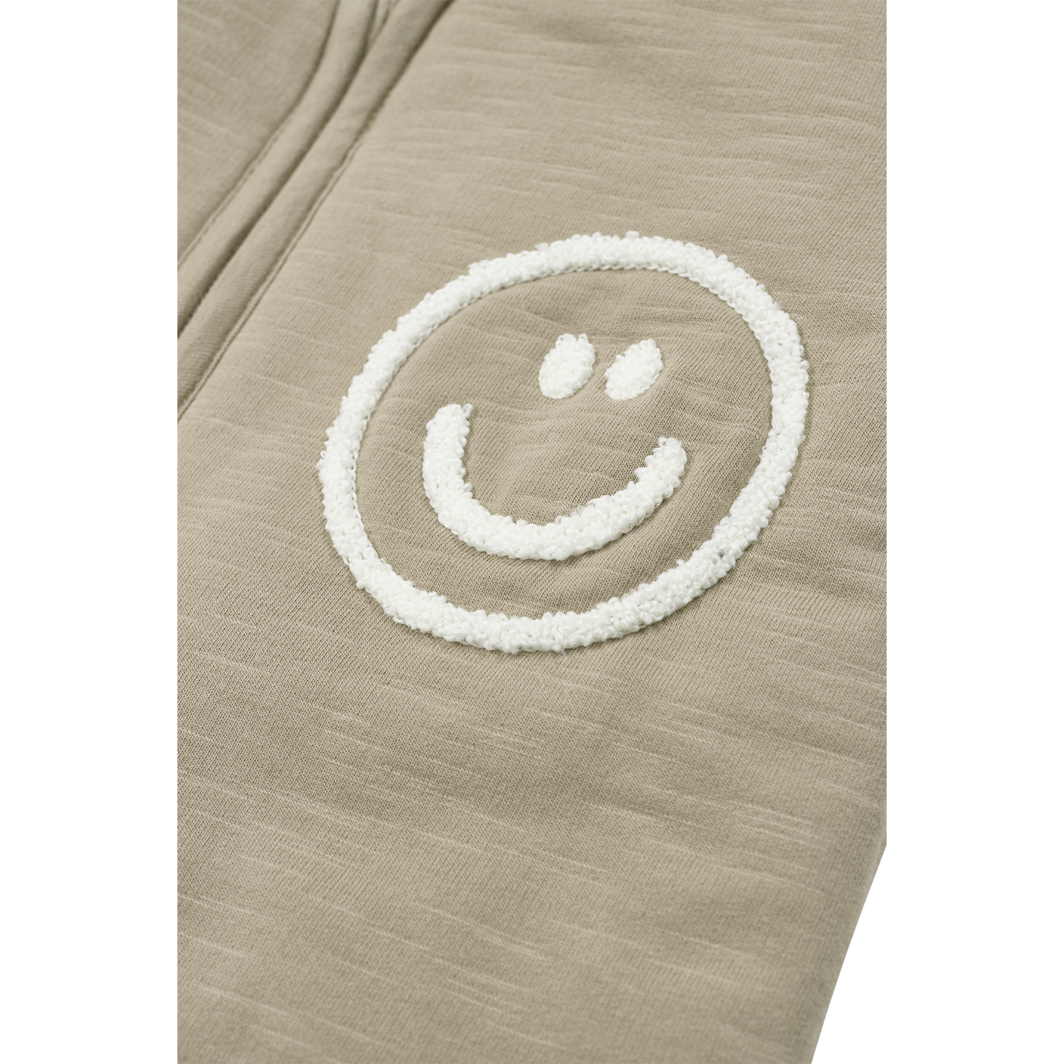 Meyco Schlafsack mit abnehmbaren Ärmeln interlock jersey Slub Smile Taupe/Offwhite