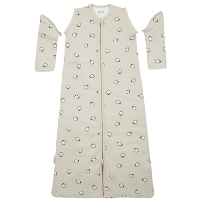 Meyco Schlafsack mit abnehmbaren Ärmeln interlock jersey Penguin Soft sand