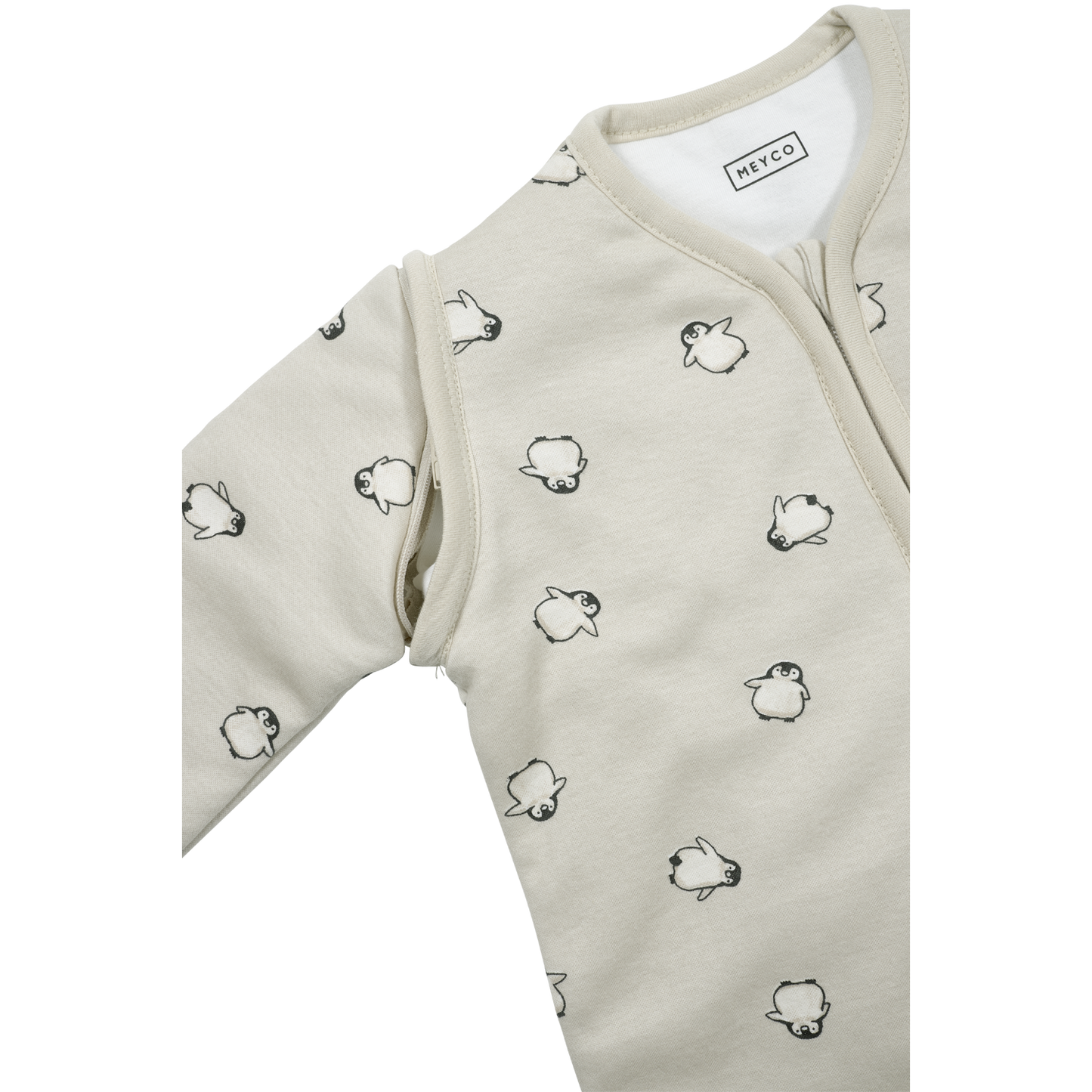 Meyco Schlafsack mit abnehmbaren Ärmeln interlock jersey Penguin Soft sand