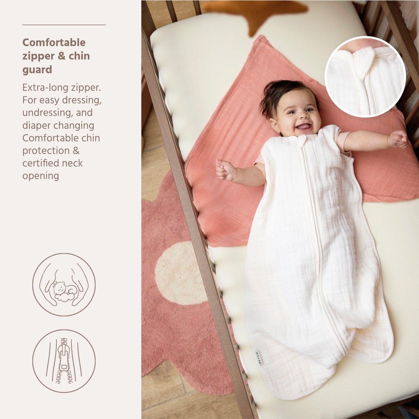 Meyco Schlafsack vorgewaschen musselin Offwhite