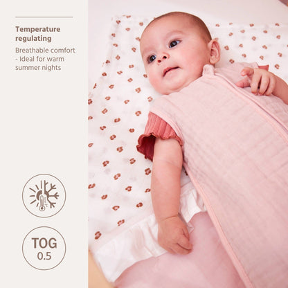 Meyco Schlafsack vorgewaschen musselin Soft Pink
