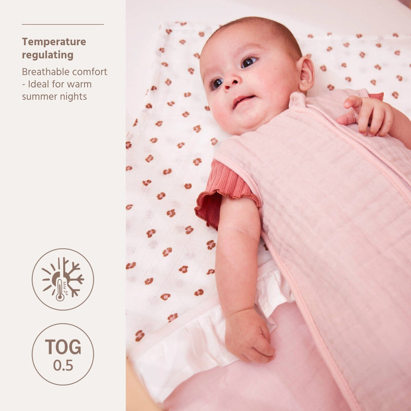 Meyco Schlafsack vorgewaschen musselin Soft Pink