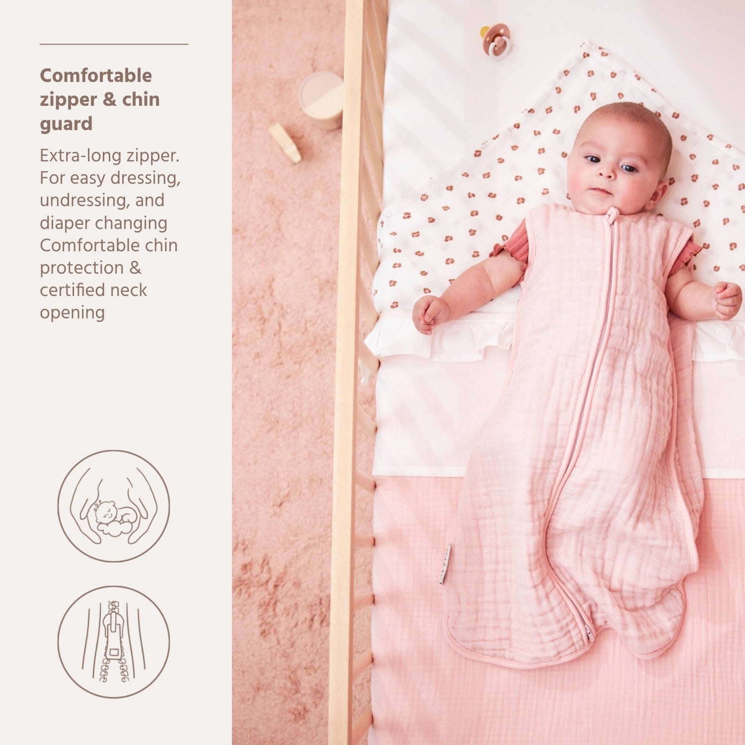 Meyco Schlafsack vorgewaschen musselin Soft Pink