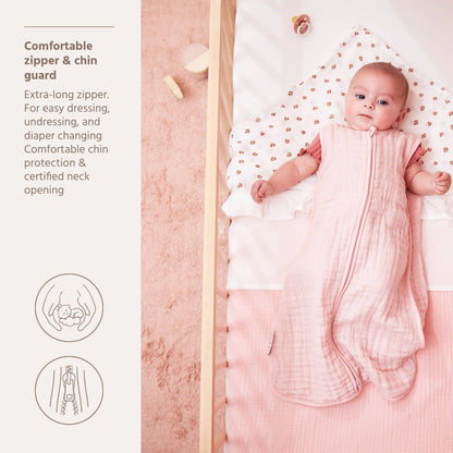 Meyco Schlafsack vorgewaschen musselin Soft Pink