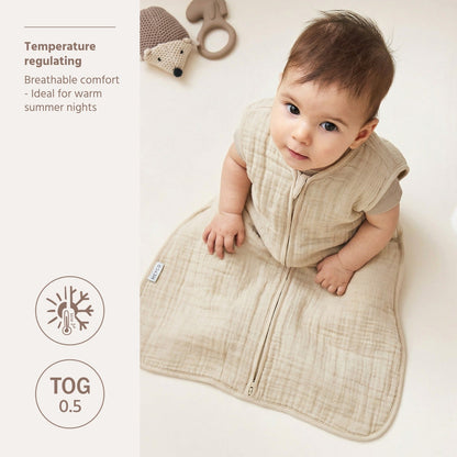 Meyco Schlafsack vorgewaschen musselin Soft sand