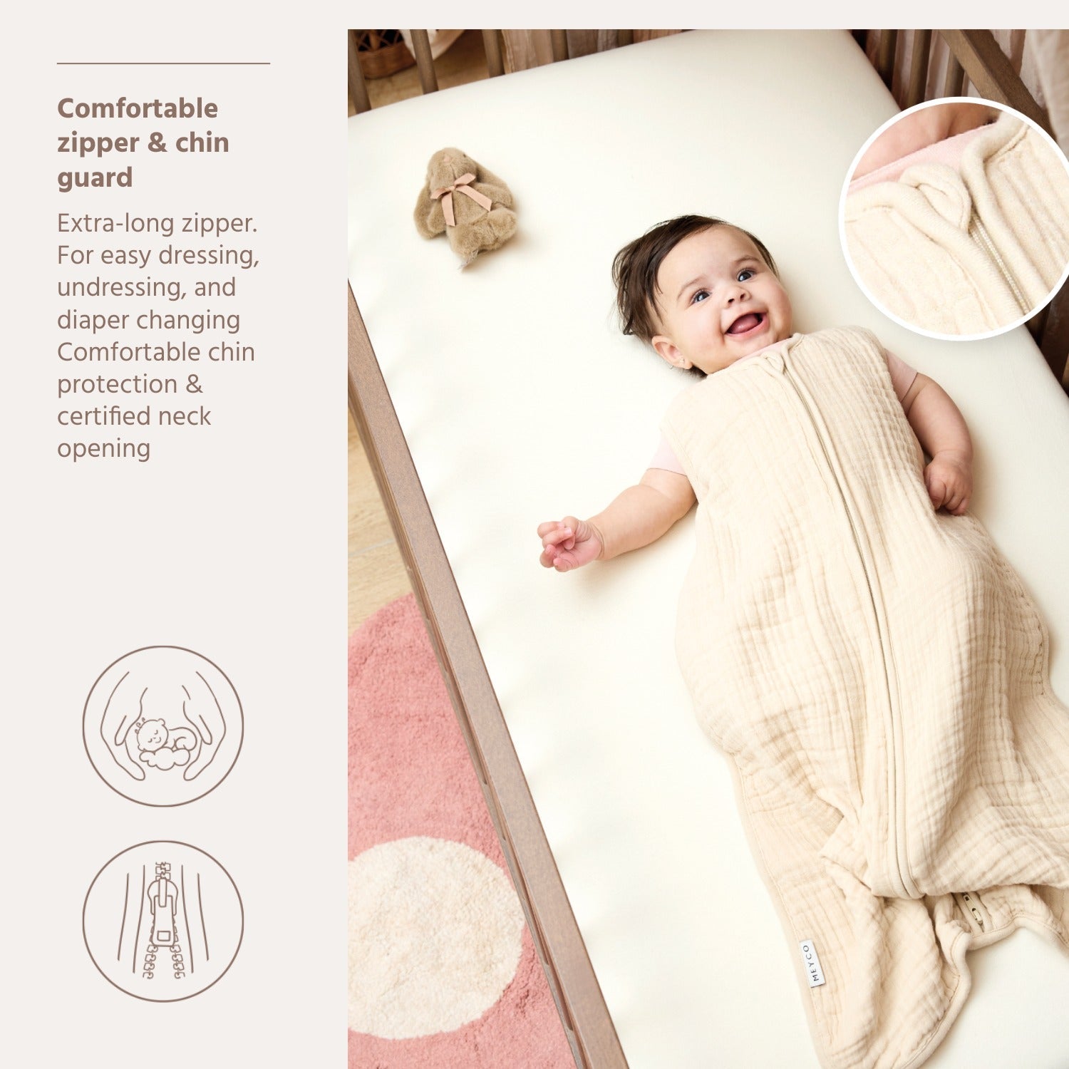 Meyco Schlafsack vorgewaschen musselin Soft sand