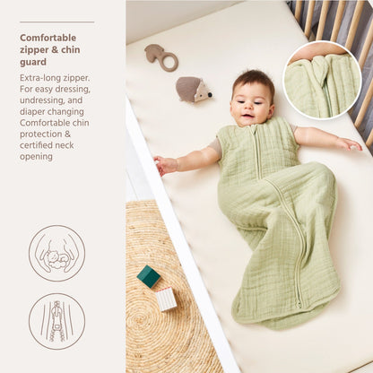 Meyco Schlafsack vorgewaschen musselin Soft Olive